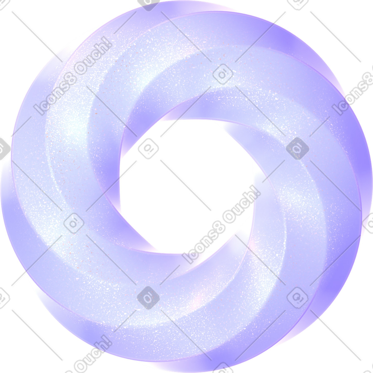 Ilustración Tira de moebius rosa con brillos en estilo 3D Glassy a descargar en PNG y SVG