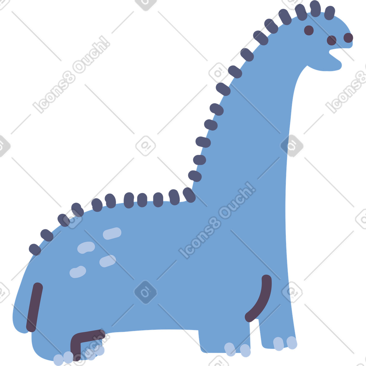 Dinosaur illustration in Pluto style download in PNG, SVG