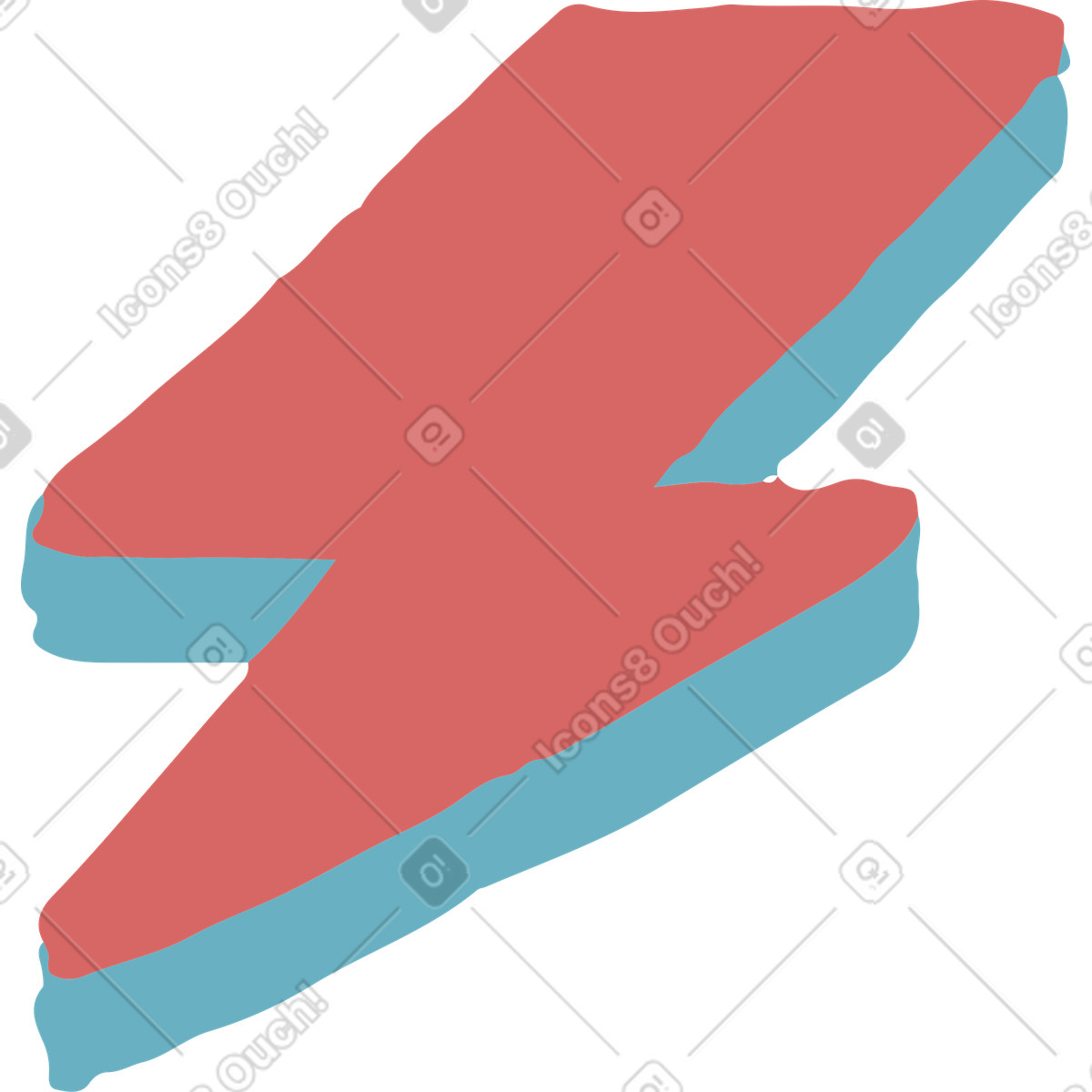 Lightning bolt illustration in Flamenco style download in PNG, SVG