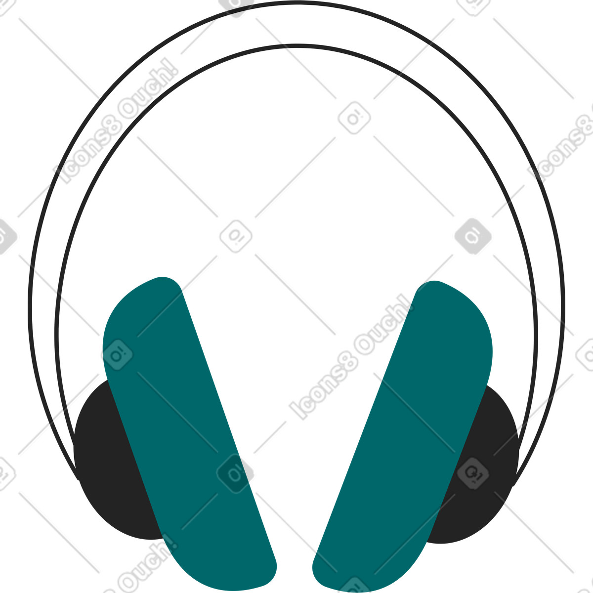 Cuffie senza fili illustrazione in stile Sammy Line scarica in PNG, SVG