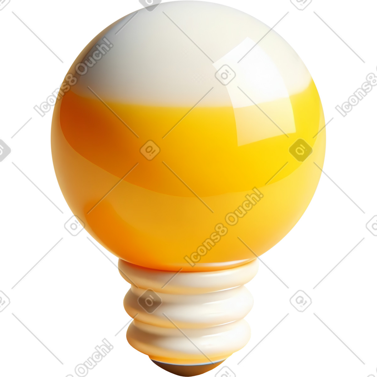 Light bulb illustration in 3D Mini style download in PNG, SVG