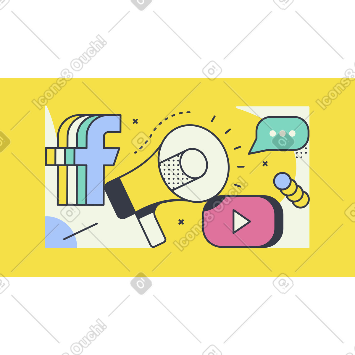 Marketing animated illustration in GIF, Lottie (JSON), AE
