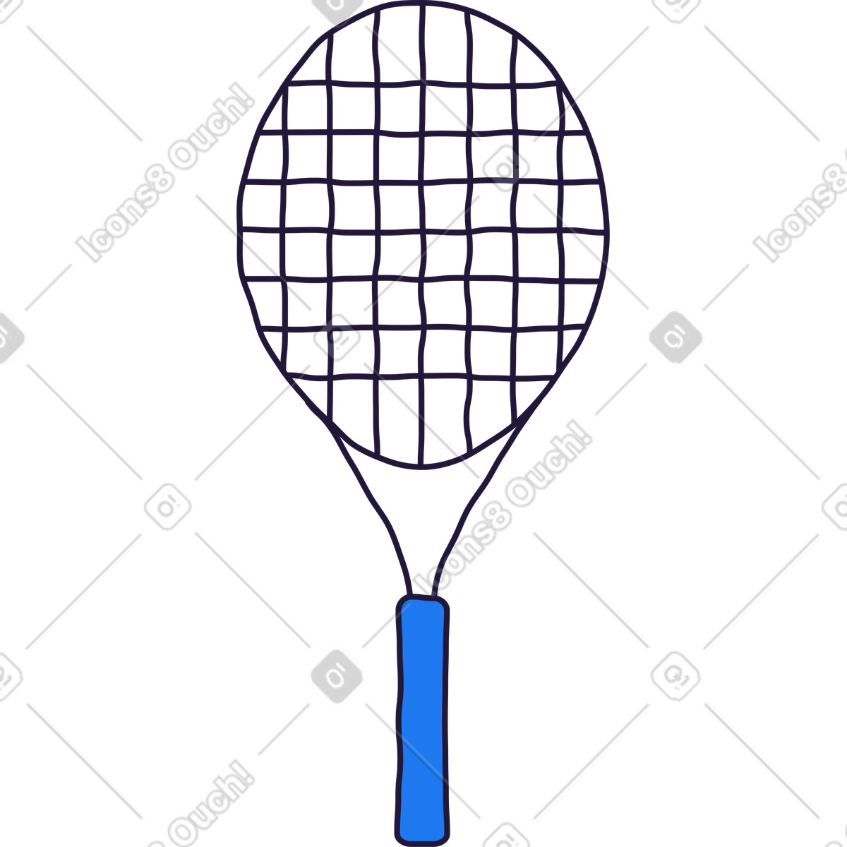 Racket illustration in Conifer style download in PNG, SVG