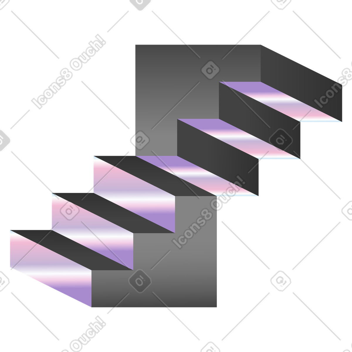 Illusion 스타일의 경사가 심한 불가능한 계단 일러스트레이션 PNG, SVG 다운로드