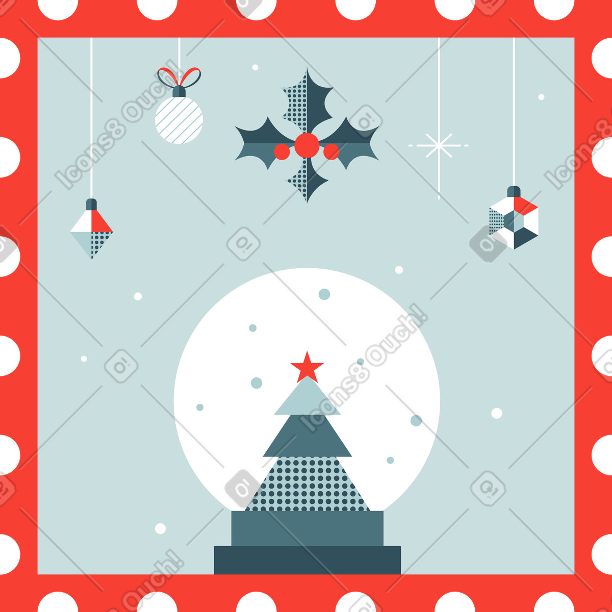下载 Nordic 风格的 邮票雪球 插画，支持 PNG、SVG 格式
