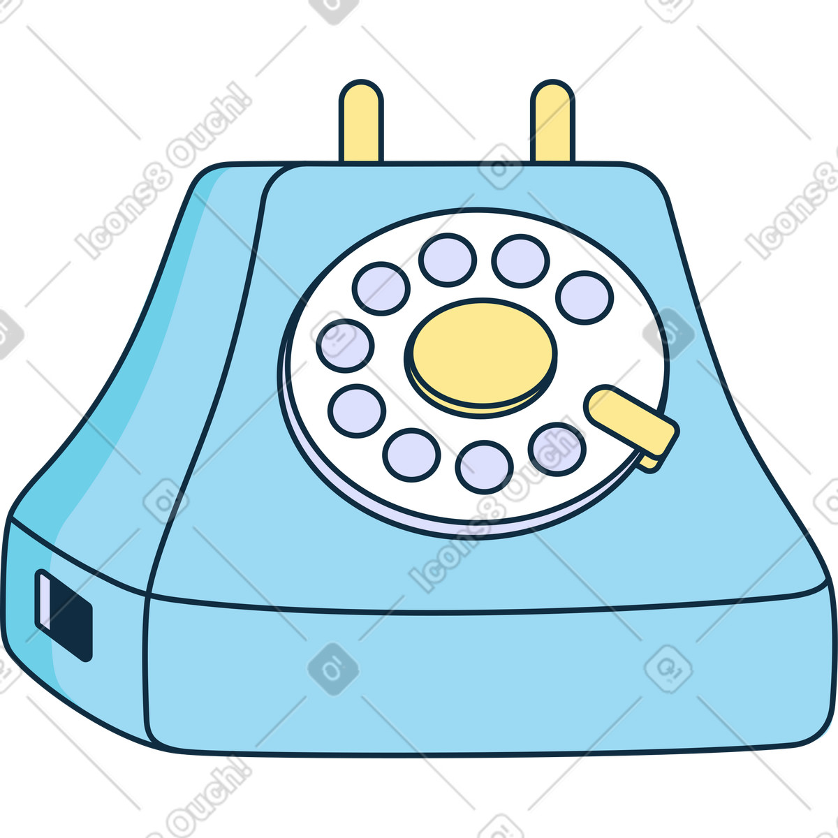 Telefono a manopola illustrazione in stile Bubble gum scarica in PNG, SVG