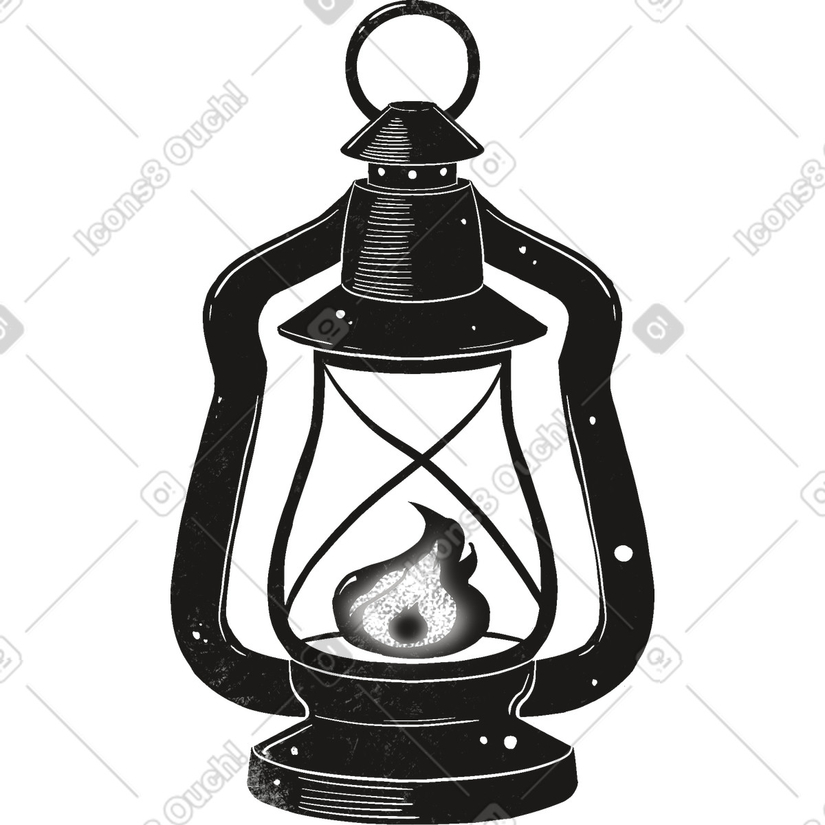 Lit lantern illustration in Mystery style download in PNG, SVG