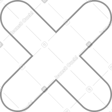 Icône linéaire en croix PNG, SVG