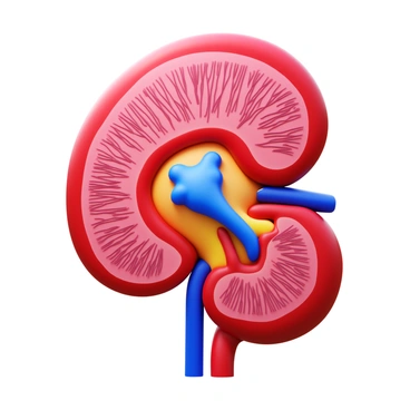 A close-up view of a nephron within the kidney, displaying its intricate structure. The image highlights the glomerulus, a dense network of capillaries surrounded by the Bowman's capsule. The renal tubule is visible, featuring the proximal convoluted tubule, loop of Henle, and distal convoluted tubule. The surrounding kidney tissue is shown in detail, with a focus on the blood vessels and interstitial spaces. The colors of the nephron are varied, showcasing the differences in tissue types and cellular structures.