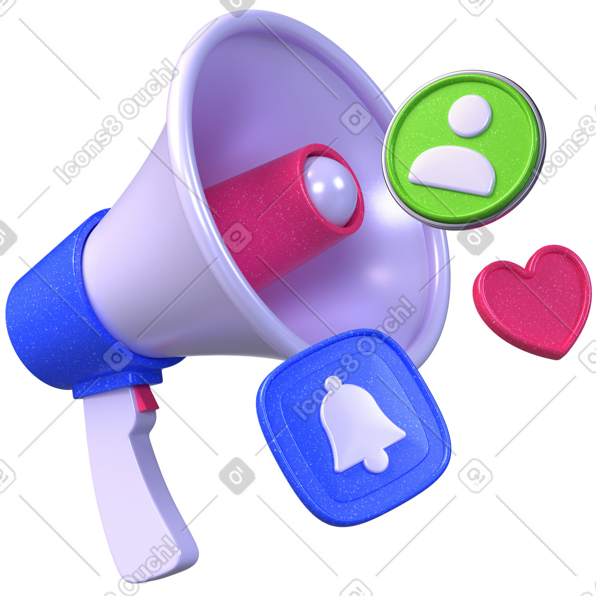 Marketing notifications audience engagement social reactions illustration clipart graphics free vector