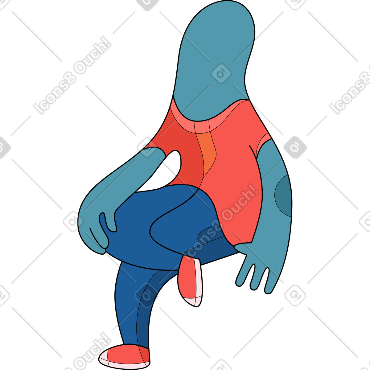 Иллюстрация Человек крепко сидит в PNG и SVG