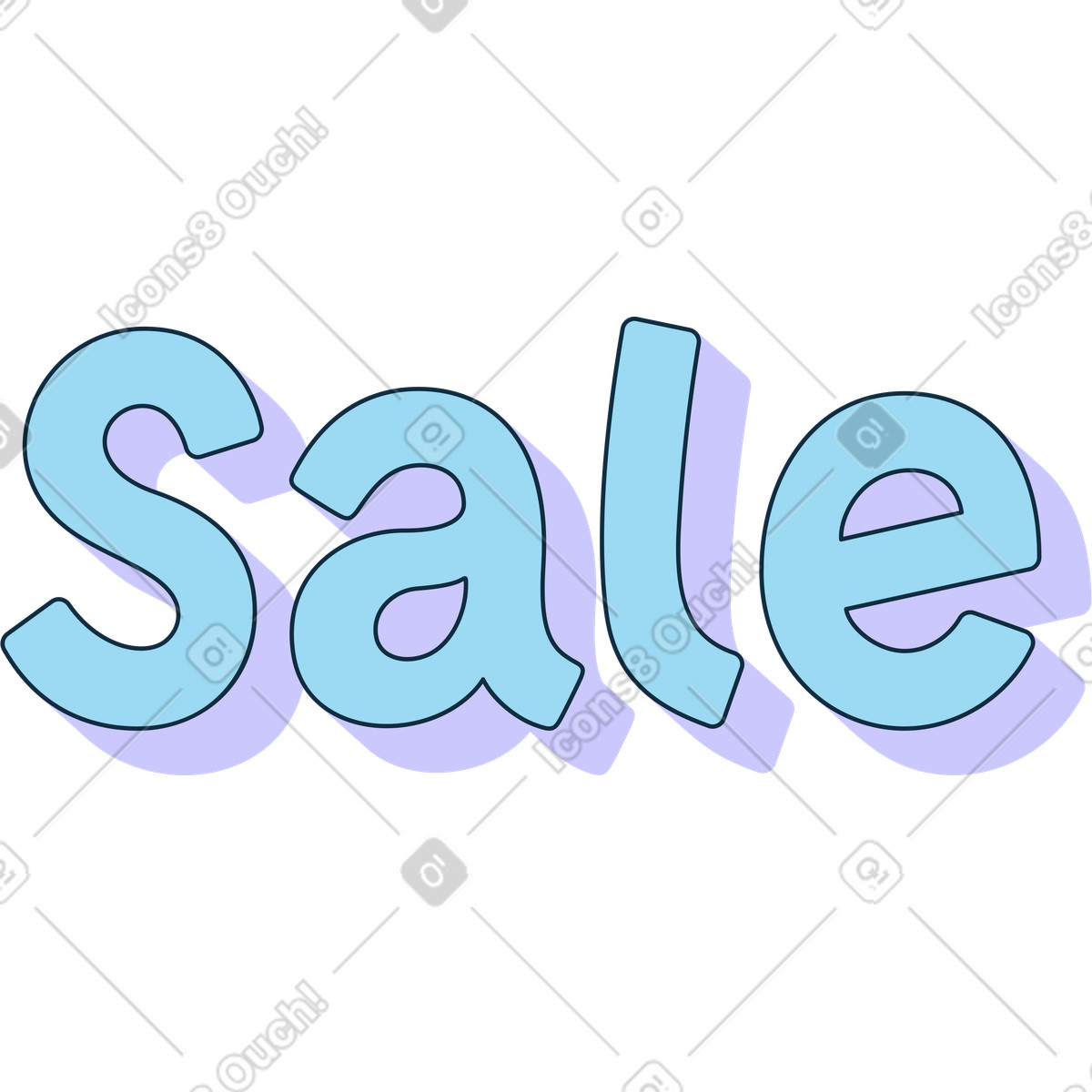 下载 Bubble gum 风格的 Lettering sale 插画，支持 PNG、SVG 格式