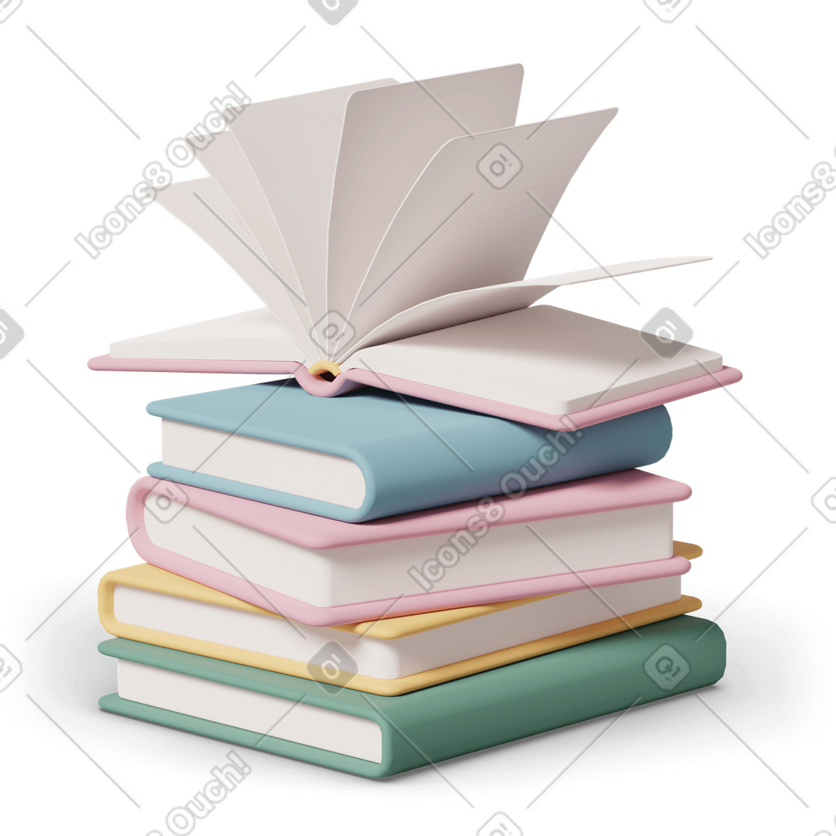 3D Casual life スタイルの Open book のイラストをPNG、SVG形式でダウンロード