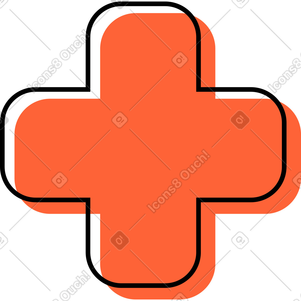 Illustration Croix médicale dans le style Crayon à télécharger aux formats PNG, SVG