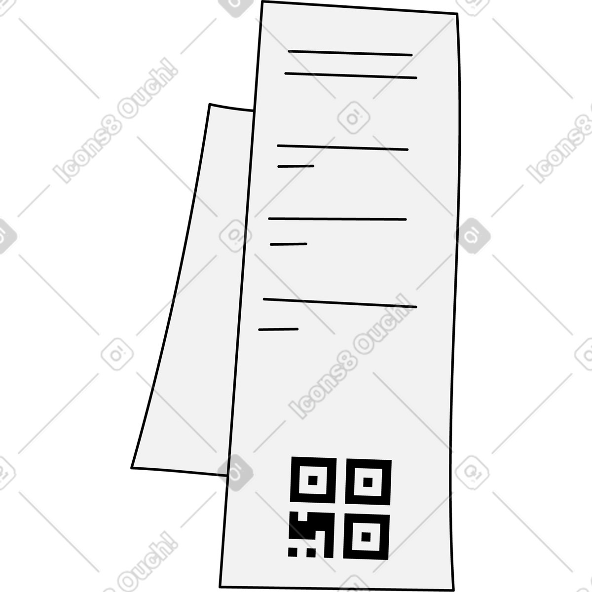 Иллюстрация Чек с qr-кодом в стиле Pop — скачать в форматах PNG, SVG