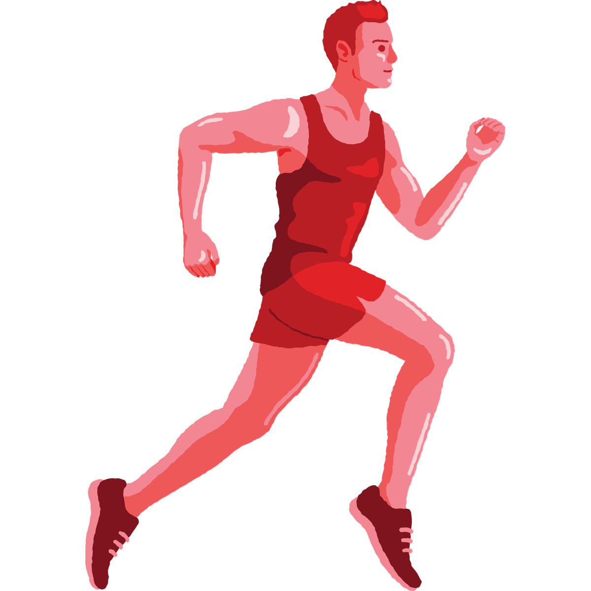 Cherry 스타일의 Man running 일러스트레이션 PNG, SVG 다운로드