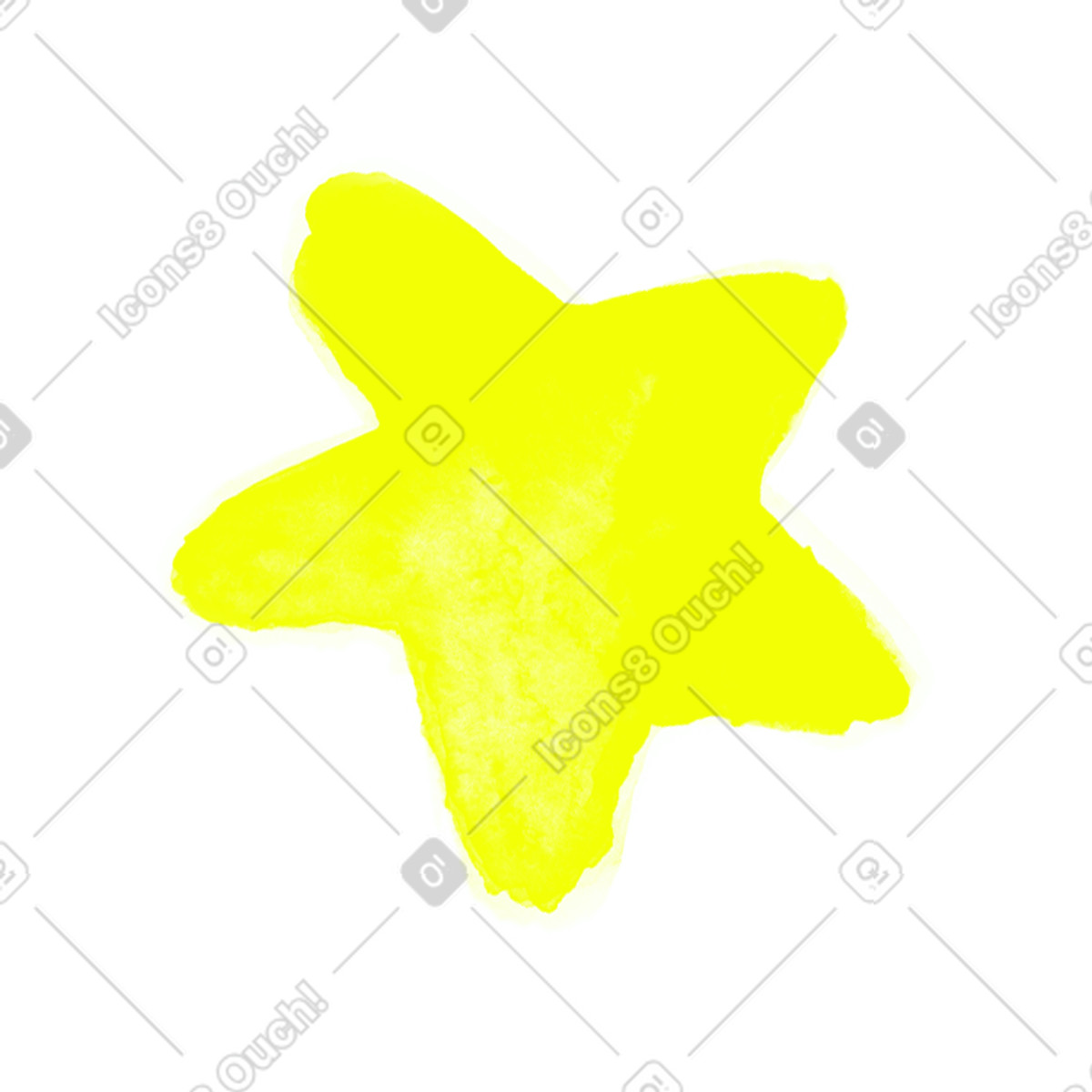 Ilustração de Yellow star em no estilo Inky para baixar em PNG, SVG