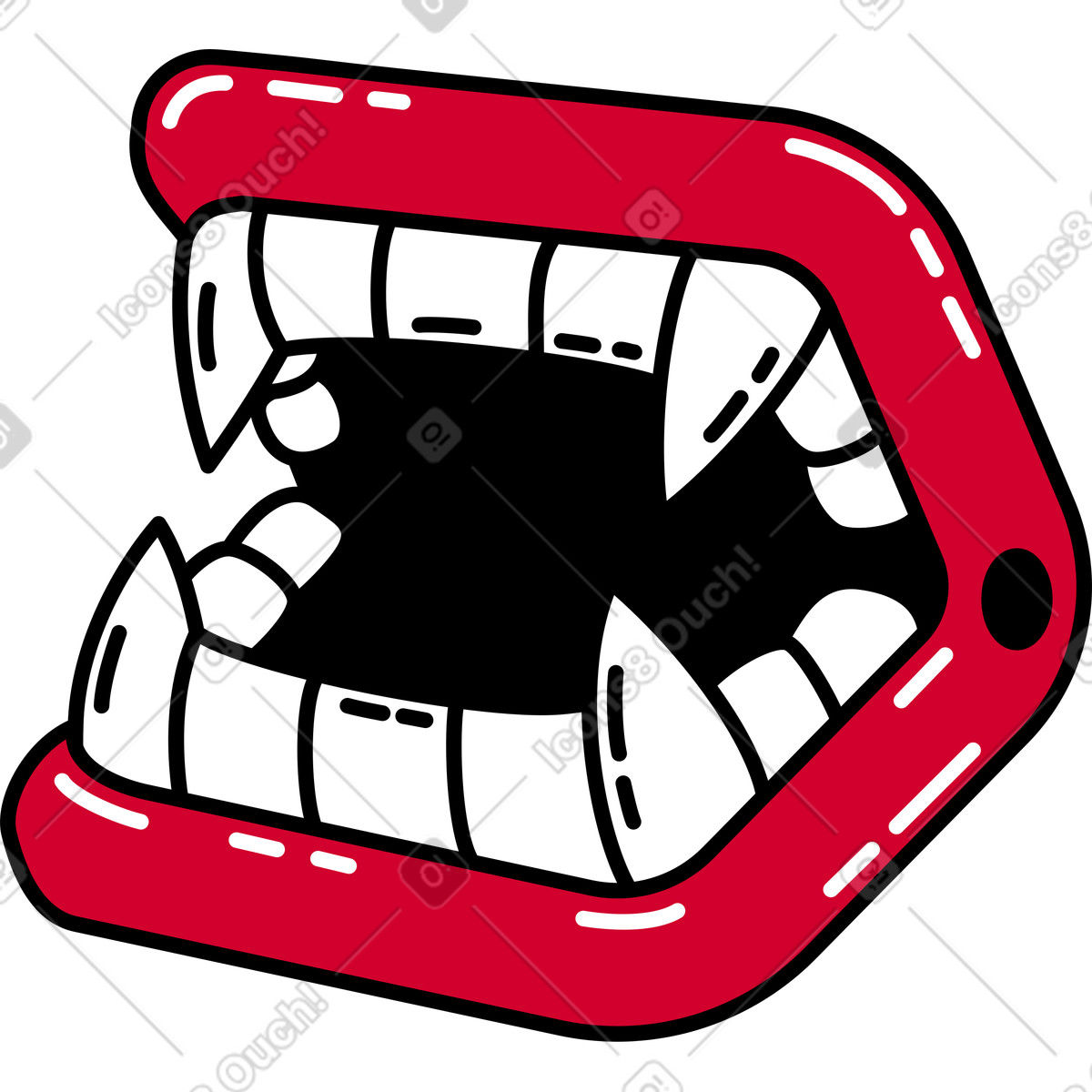 Vampire teeth illustration in Ruby style download in PNG, SVG