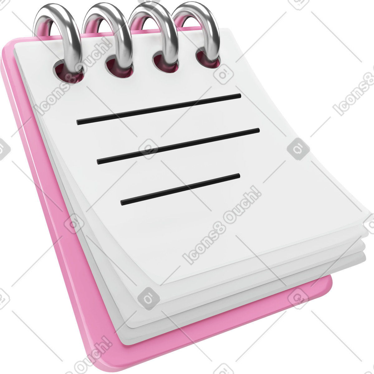 Blocco note illustrazione in stile 3D Corporate scarica in PNG, SVG