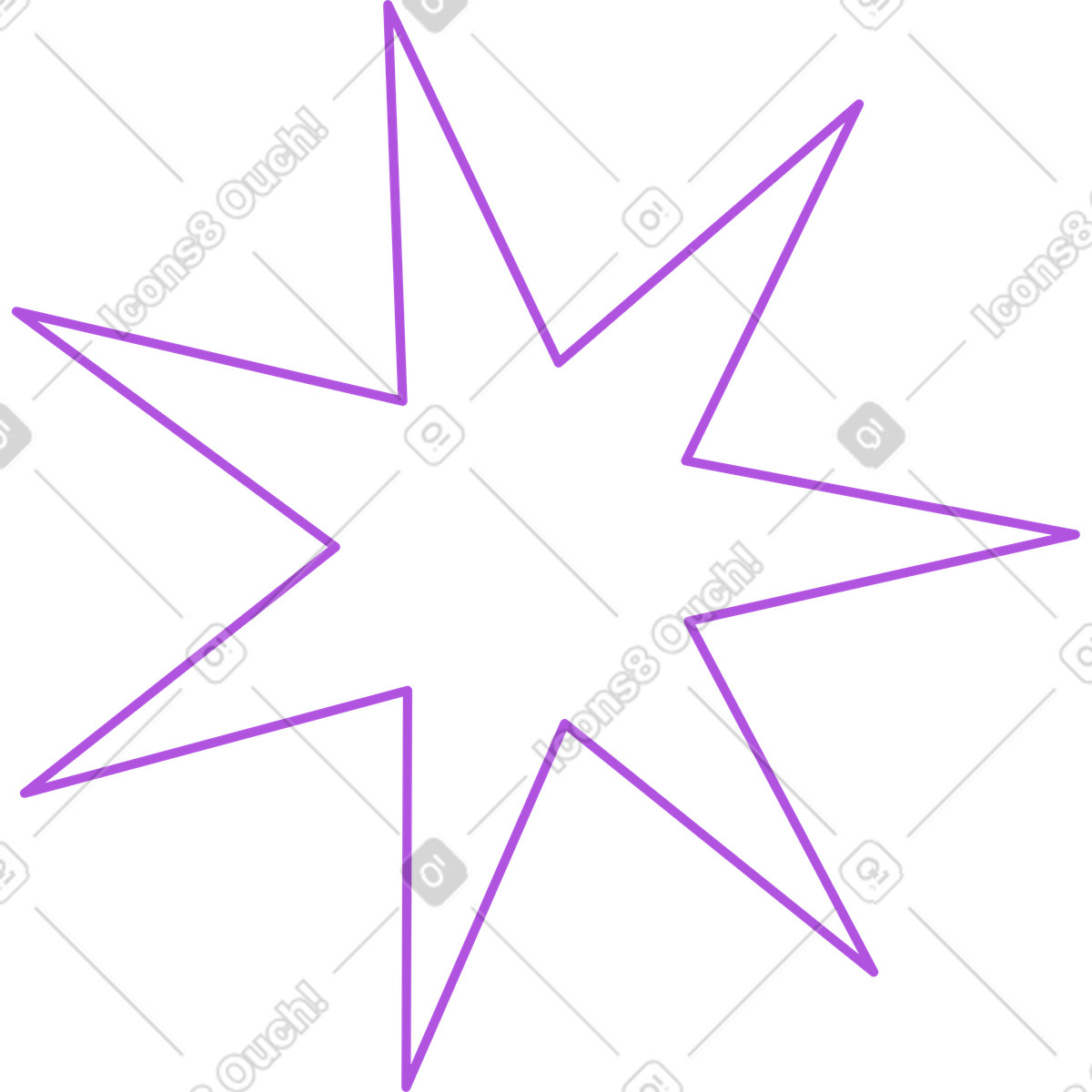 Linienstern mit sieben enden-Illustration im Grapy-Stil als Download in PNG, SVG