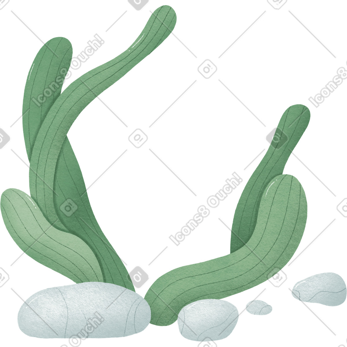 Ilustración Seaweed among the rocks en estilo Woolly a descargar en PNG y SVG