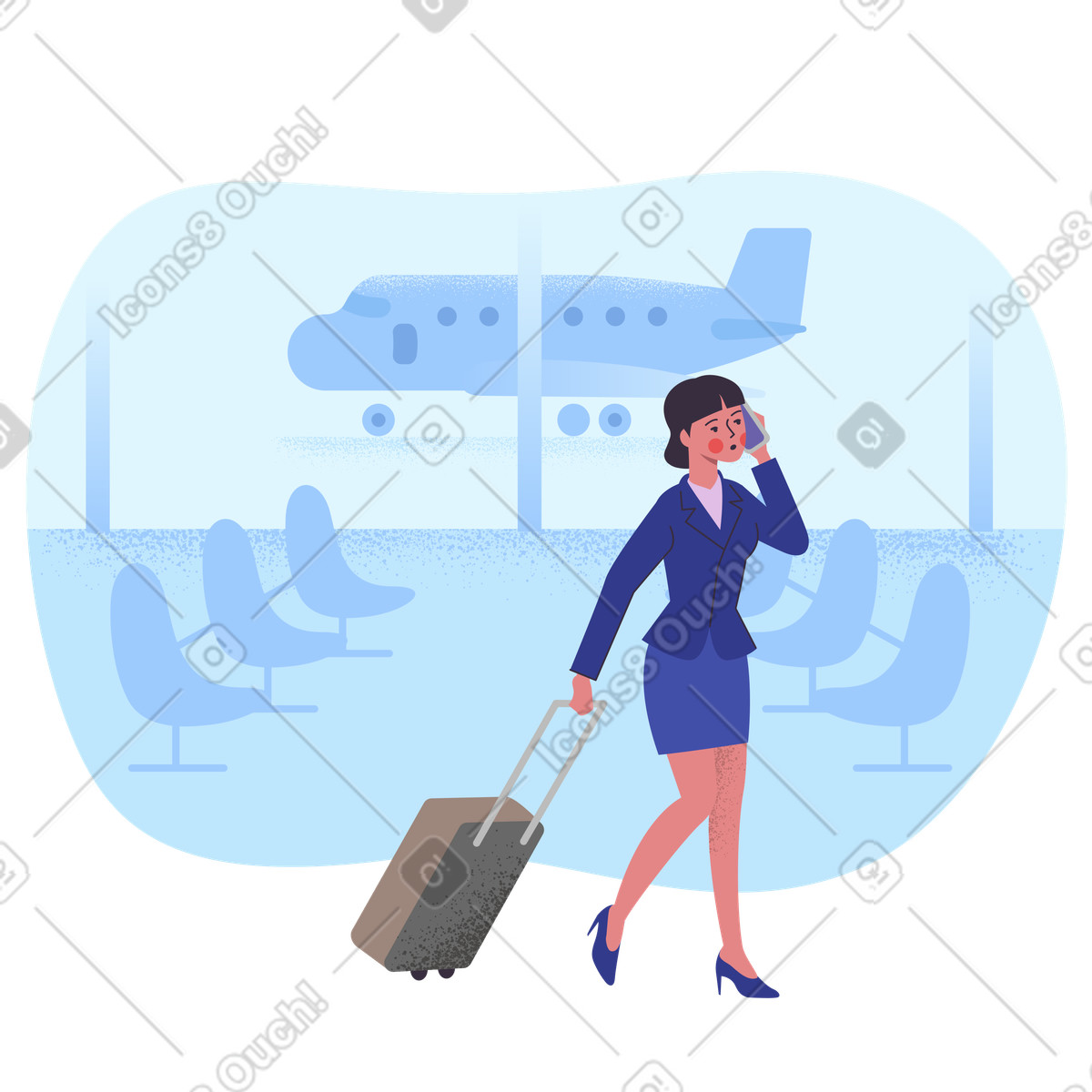 Am flughafen-Illustration im Pale-Stil als Download in PNG, SVG