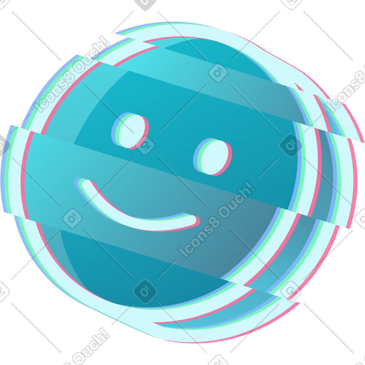 Icona di smiley pixel illustrazione in stile Neon scarica in PNG, SVG