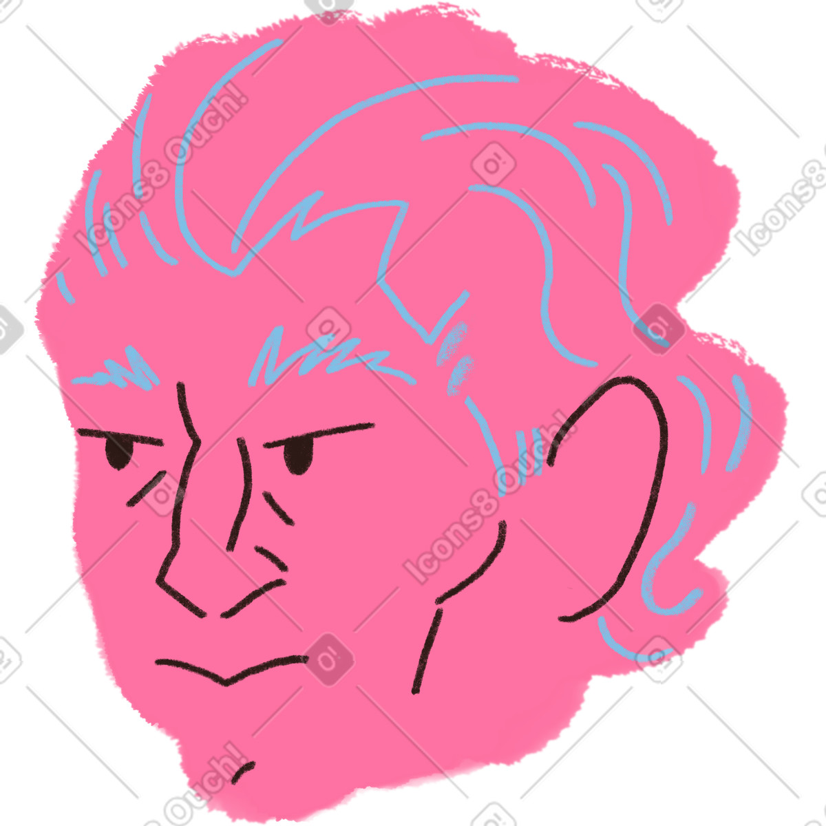 Tired man illustrazione in stile Blobby scarica in PNG, SVG
