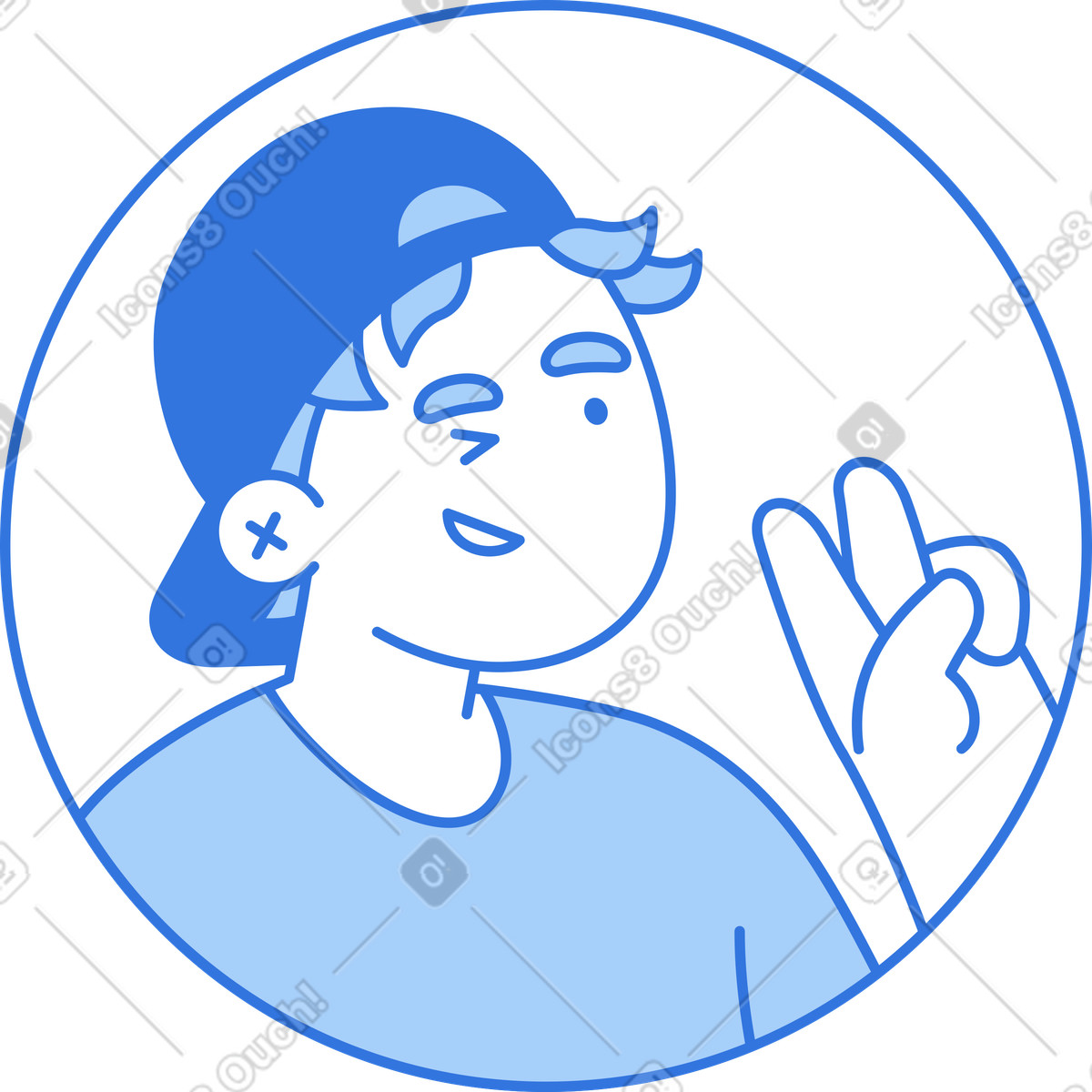 Ilustração de Avatar homem em no estilo Sky para baixar em PNG, SVG