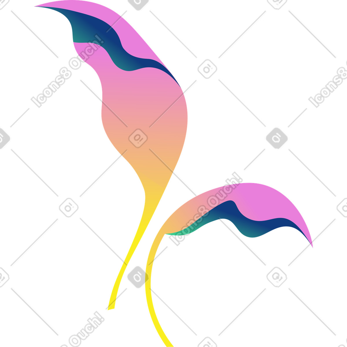Amani スタイルの 青黄草 のイラストをPNG、SVG形式でダウンロード