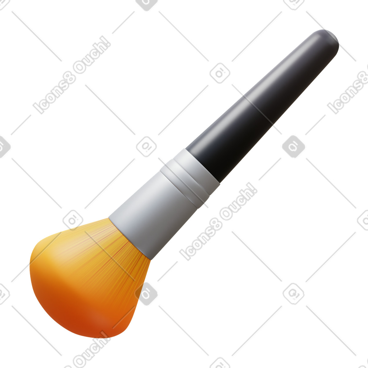 Cosmetic brush illustration in 3D Fluency style download in PNG, SVG