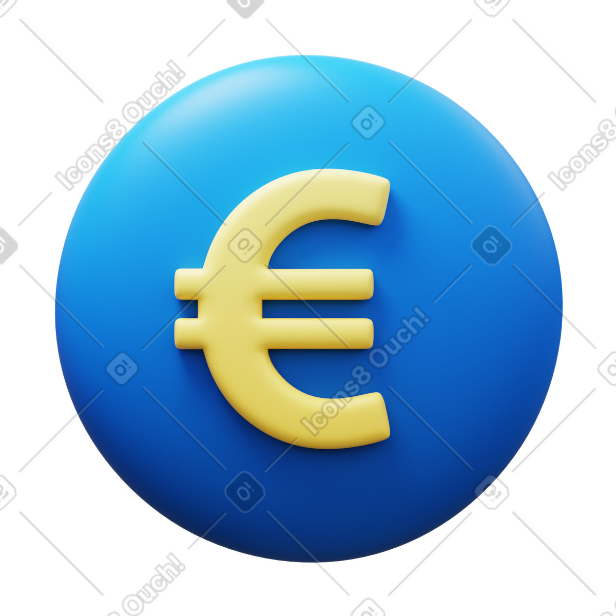 Euro illustrazione in stile 3D Fluency scarica in PNG, SVG