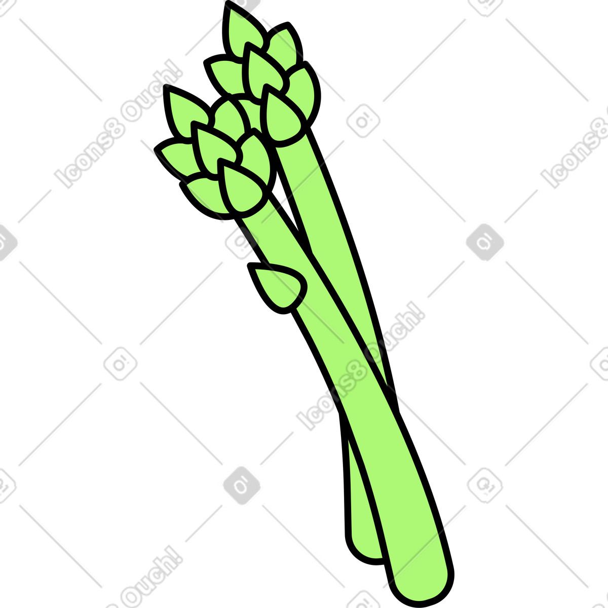 Ilustración Espárragos en estilo Giggle a descargar en PNG y SVG