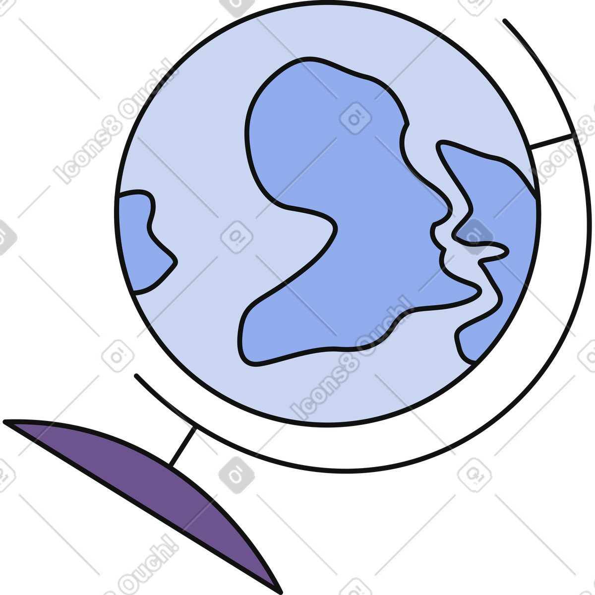 Earth globe on stand illustration in Bloom style download in PNG, SVG