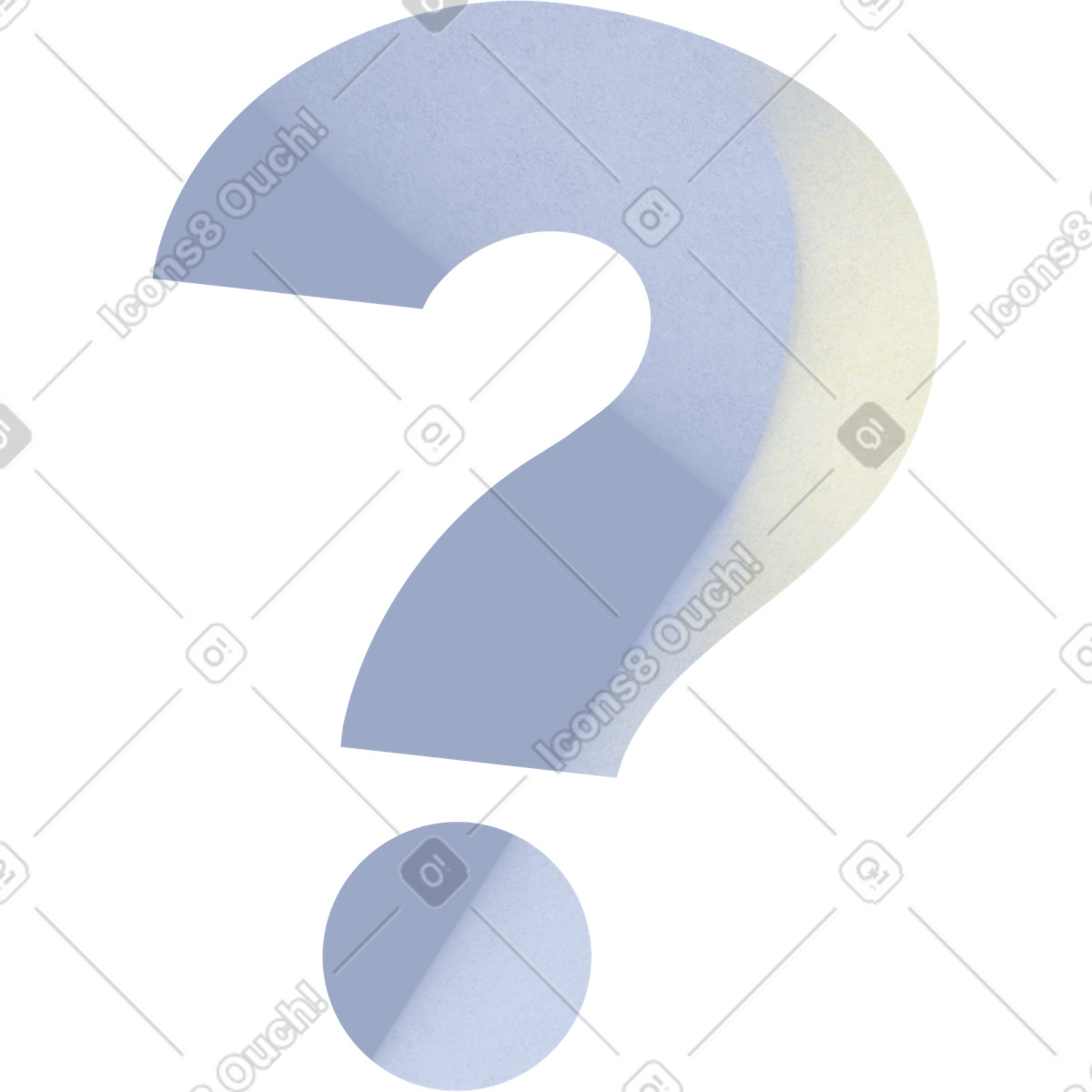 Purple question mark illustration in Shine style download in PNG, SVG