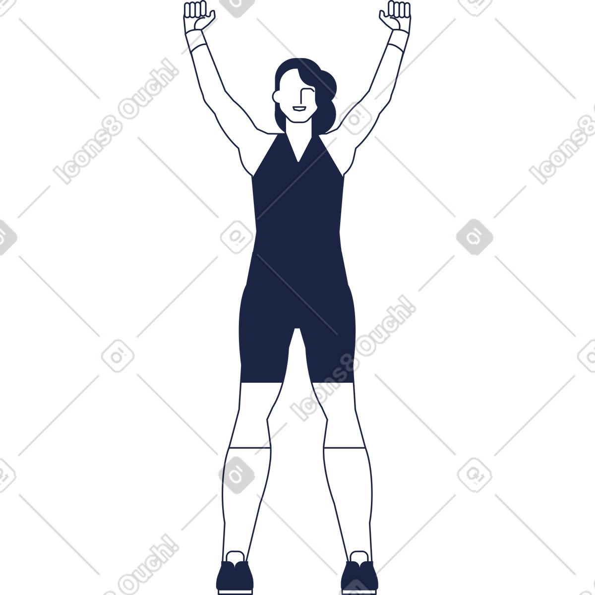 Linea donna atleta illustrazione in stile Urban Line scarica in PNG, SVG