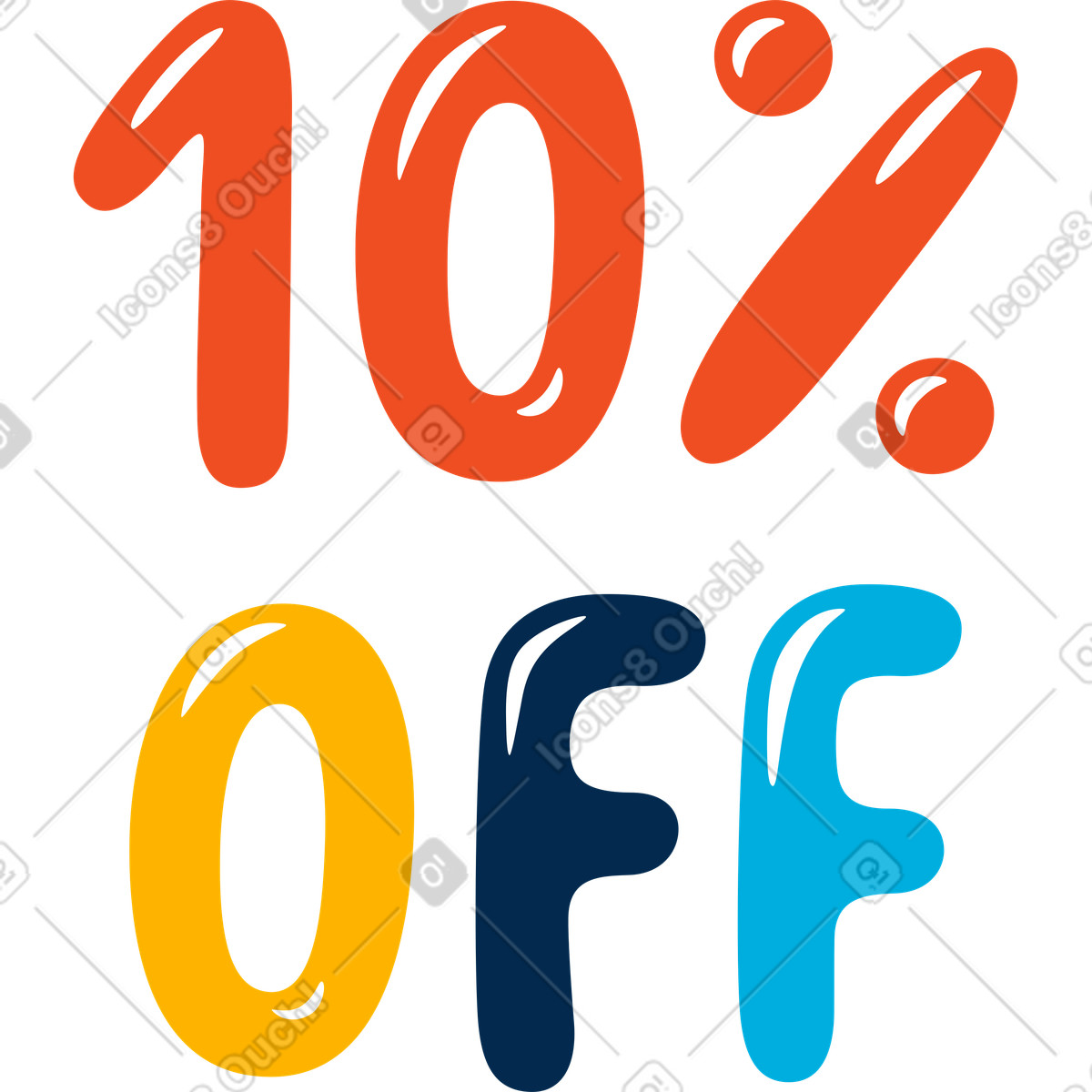 Ilustração de Dez por cento desconto em no estilo Flame para baixar em PNG, SVG