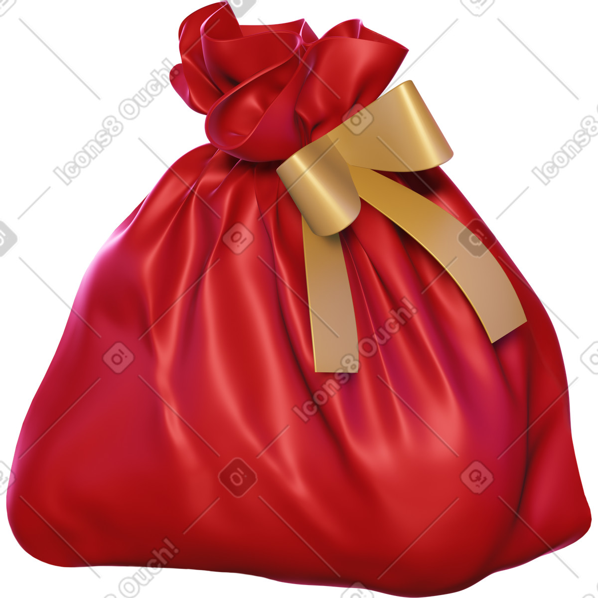 Borsa natalizia rossa illustrazione in stile 3D Holidays scarica in PNG, SVG