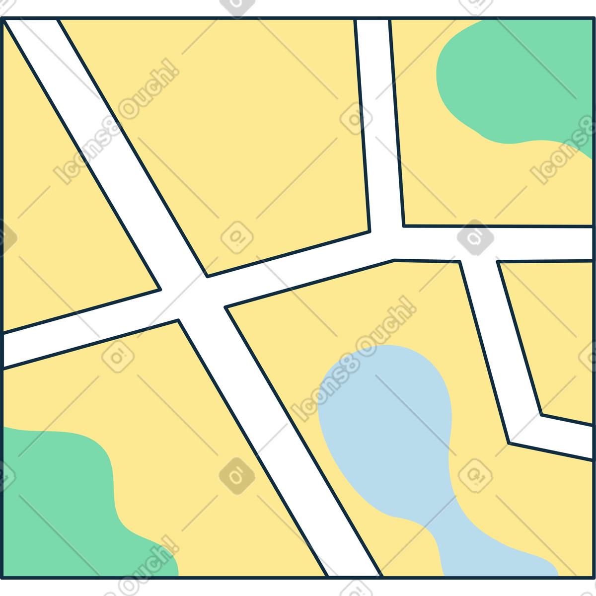 Mappa di localizzazione illustrazione in stile Bubble gum scarica in PNG, SVG