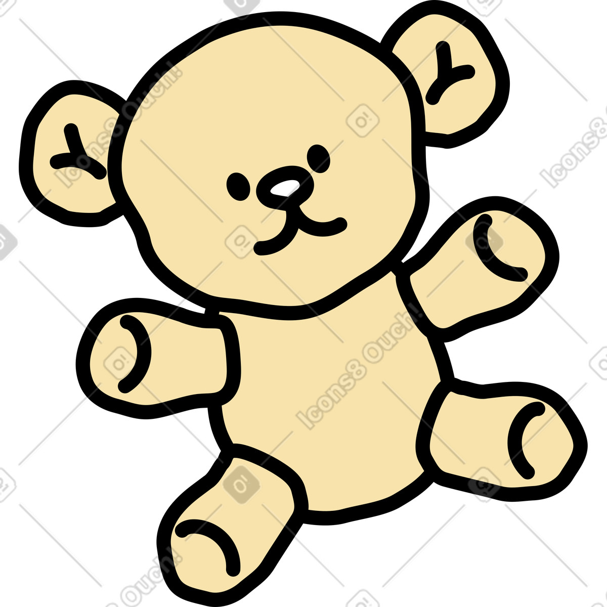 Toy bear illustration in Notes style download in PNG, SVG