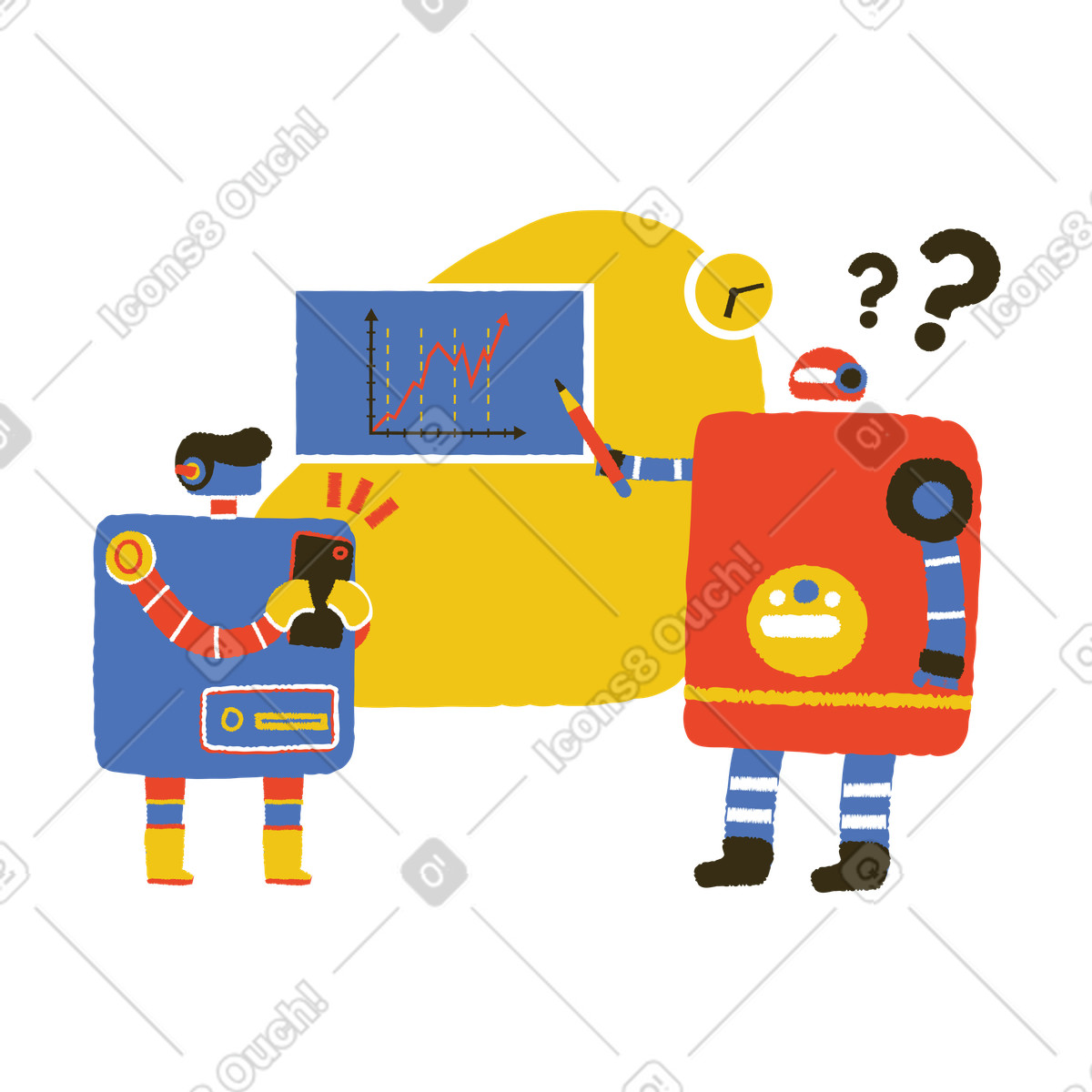 Ilustração de Escola para robôs em no estilo Bermuda baixar em PNG, SVG