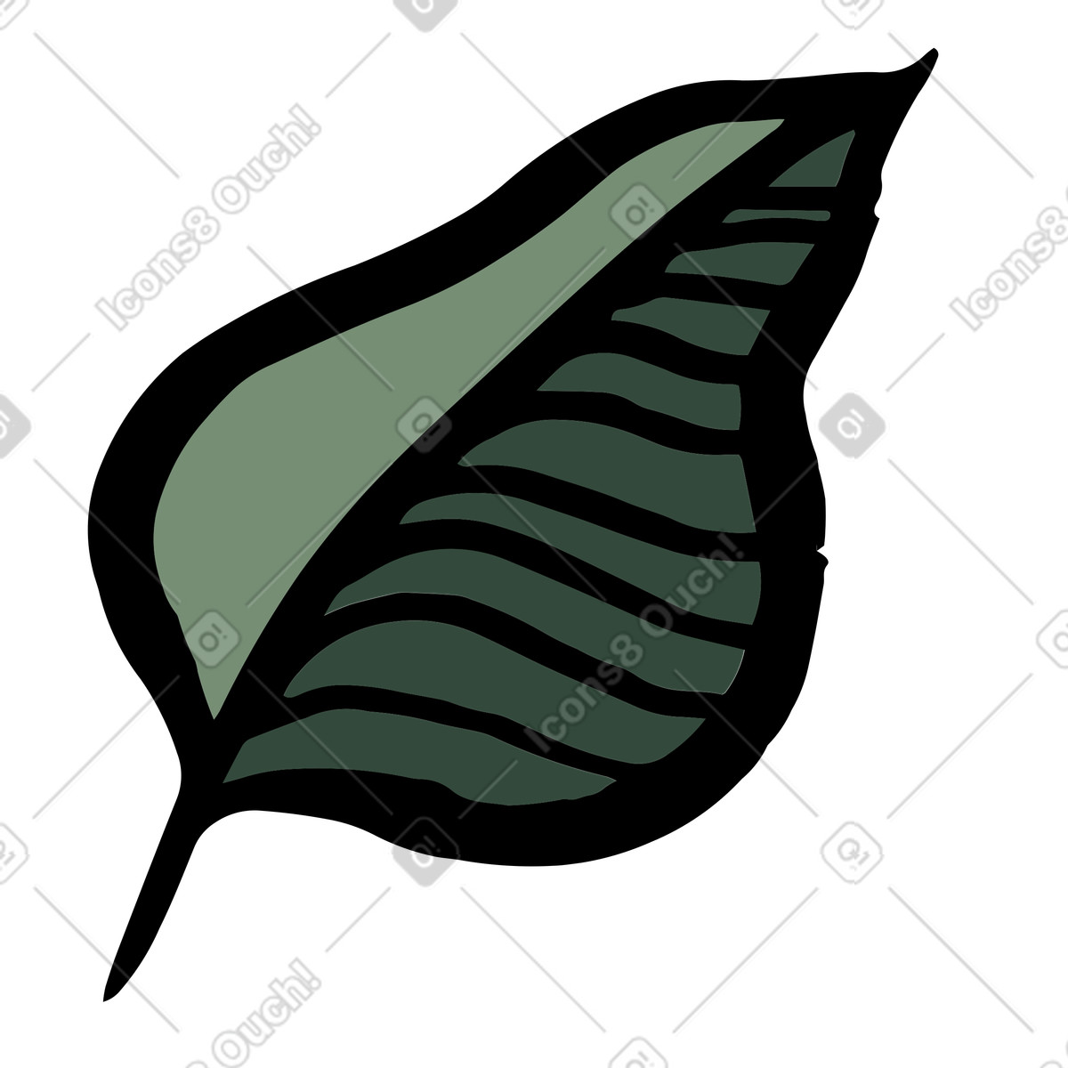 Scandi 스타일의 잎 일러스트레이션 PNG, SVG 다운로드