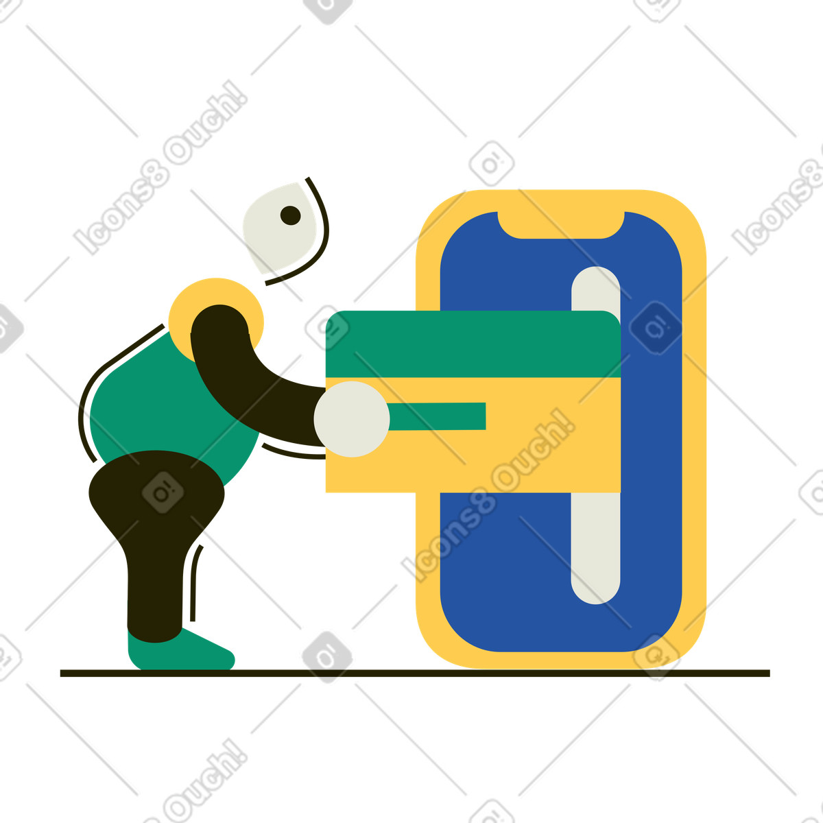 Uomo che paga con carta di credito illustrazione in stile Spot scarica in PNG, SVG