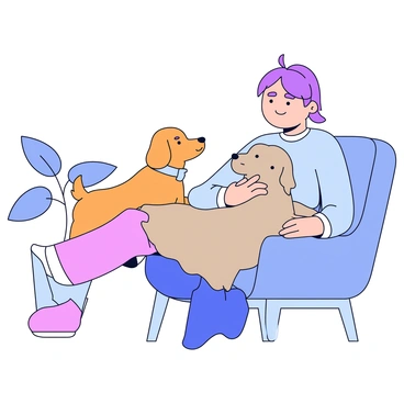 A small dog offering comfort by sitting next to a person in a therapy session