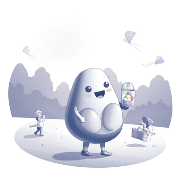 A cheerful character representing healthy tonsils enjoying a day out in a sunny park.