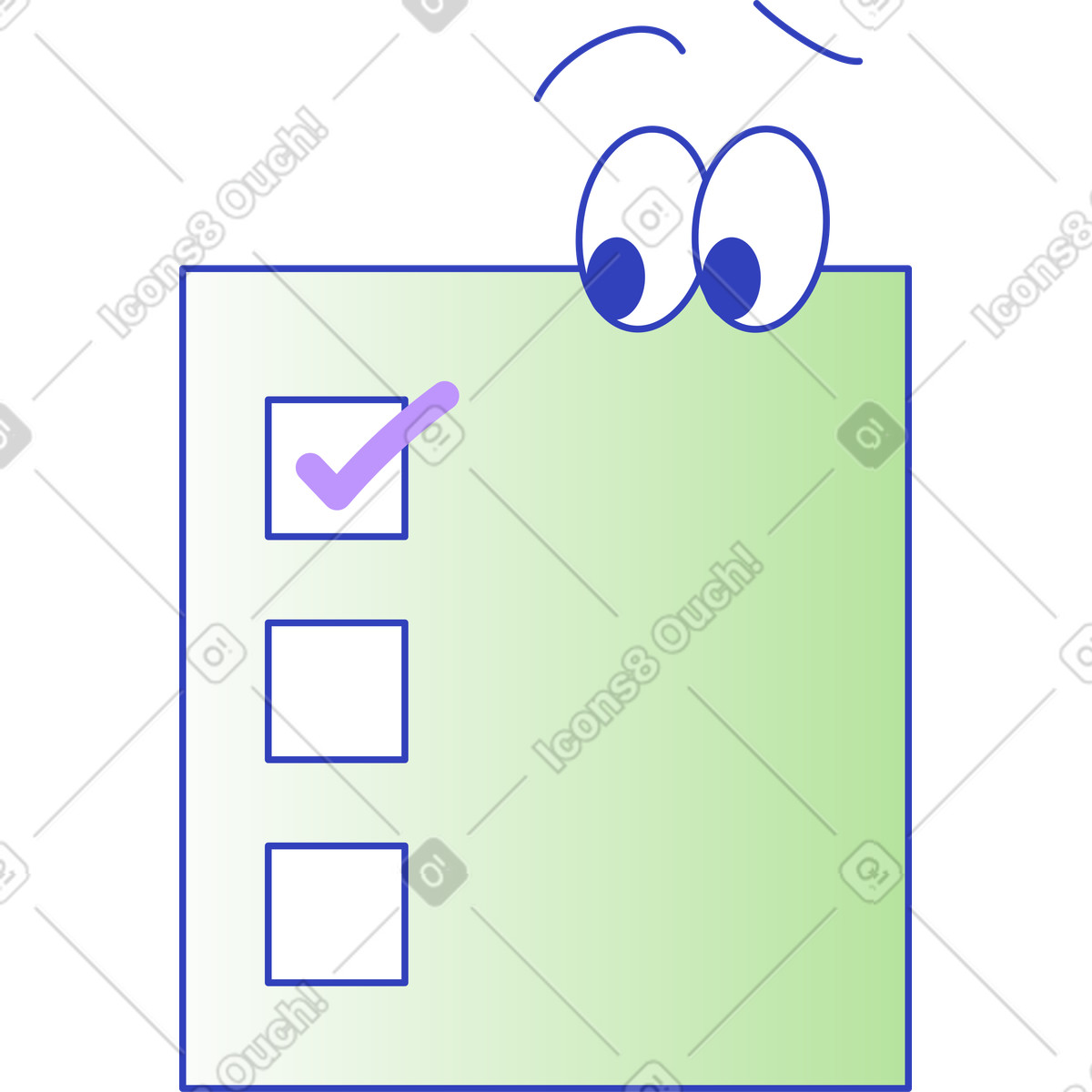 Illustration Liste de contrôle dans le style Eyeful à télécharger aux formats PNG, SVG