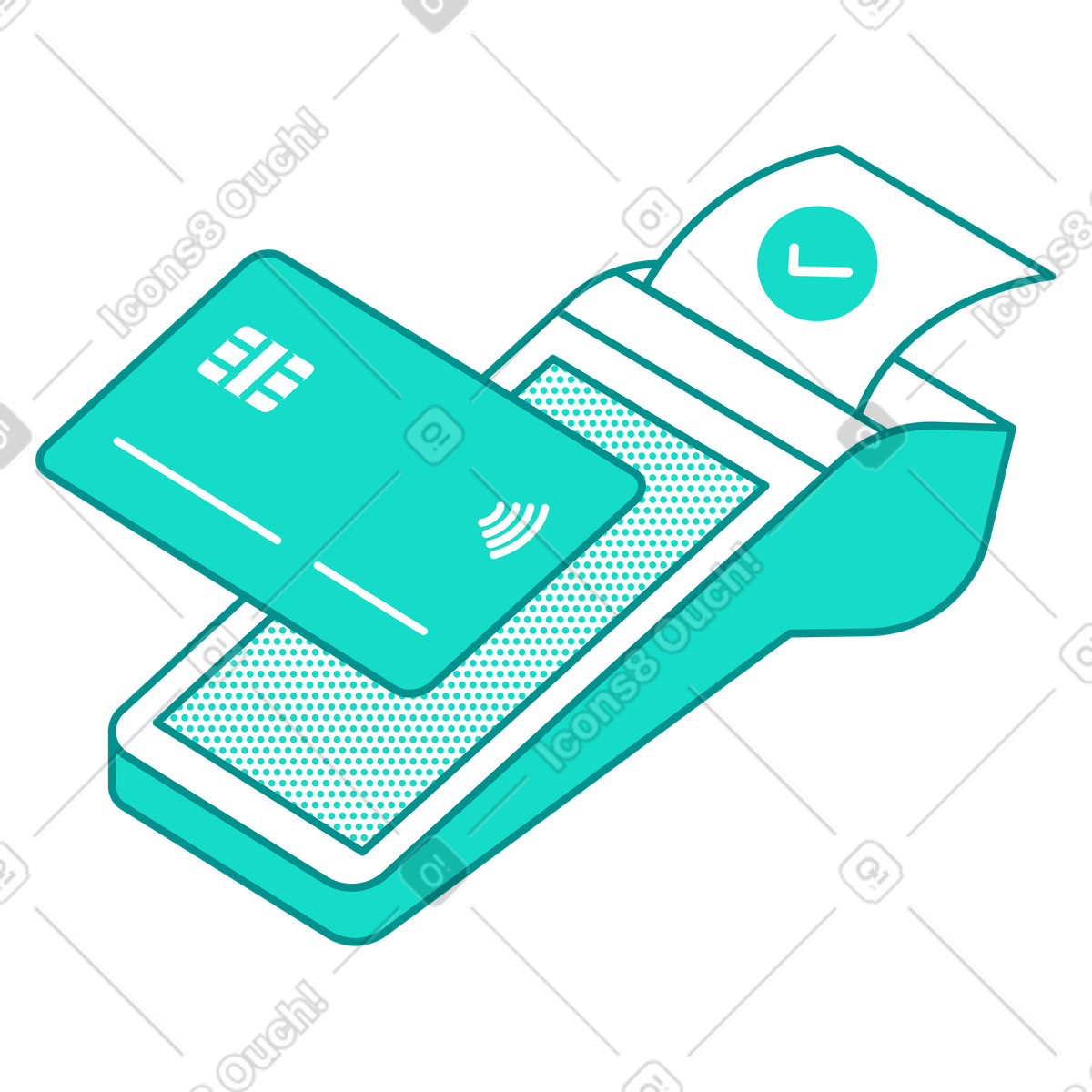 Successful POS card payment illustration in PNG, SVG