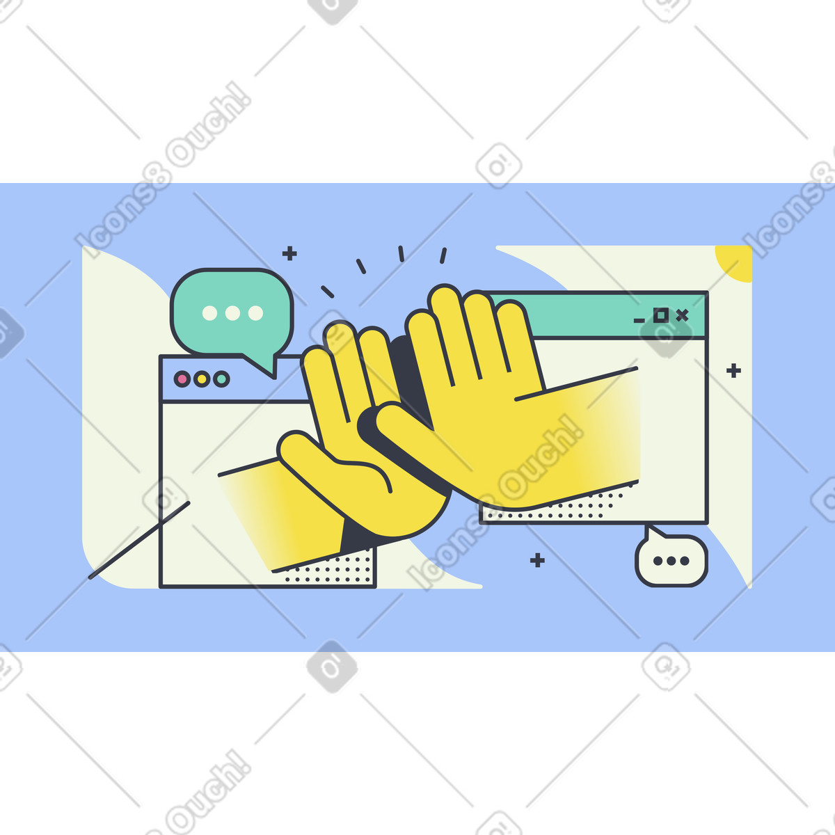 Friendship animated illustration in Abstract style download in GIF, Lottie (JSON), AE
