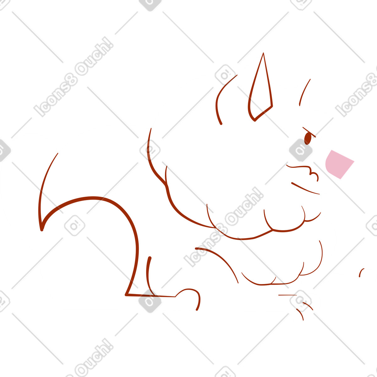 Ilustración Perro pomerania blanco en estilo Woof a descargar en PNG y SVG