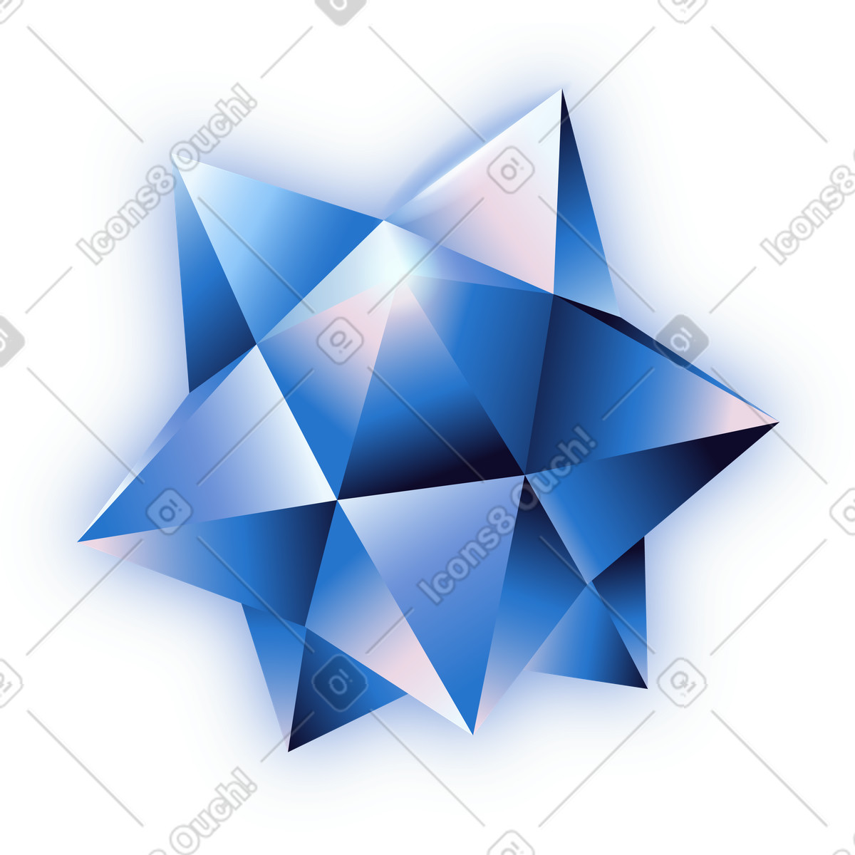 Stella dalle mille sfaccettature illustrazione in stile Dimension scarica in PNG, SVG